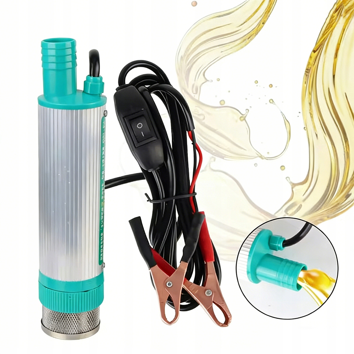 POMPKA POMPA DO SPUSZCZANIA PALIWA OLEJU ROPY WODY 12V ZATAPIALNA MOCNA