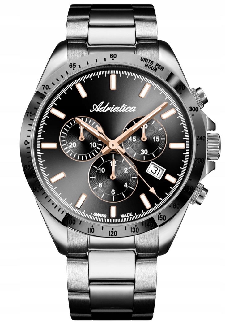 Nové Originální Pánské Hodinky Adriatica A1053.S1R6CH grafitový chronograf