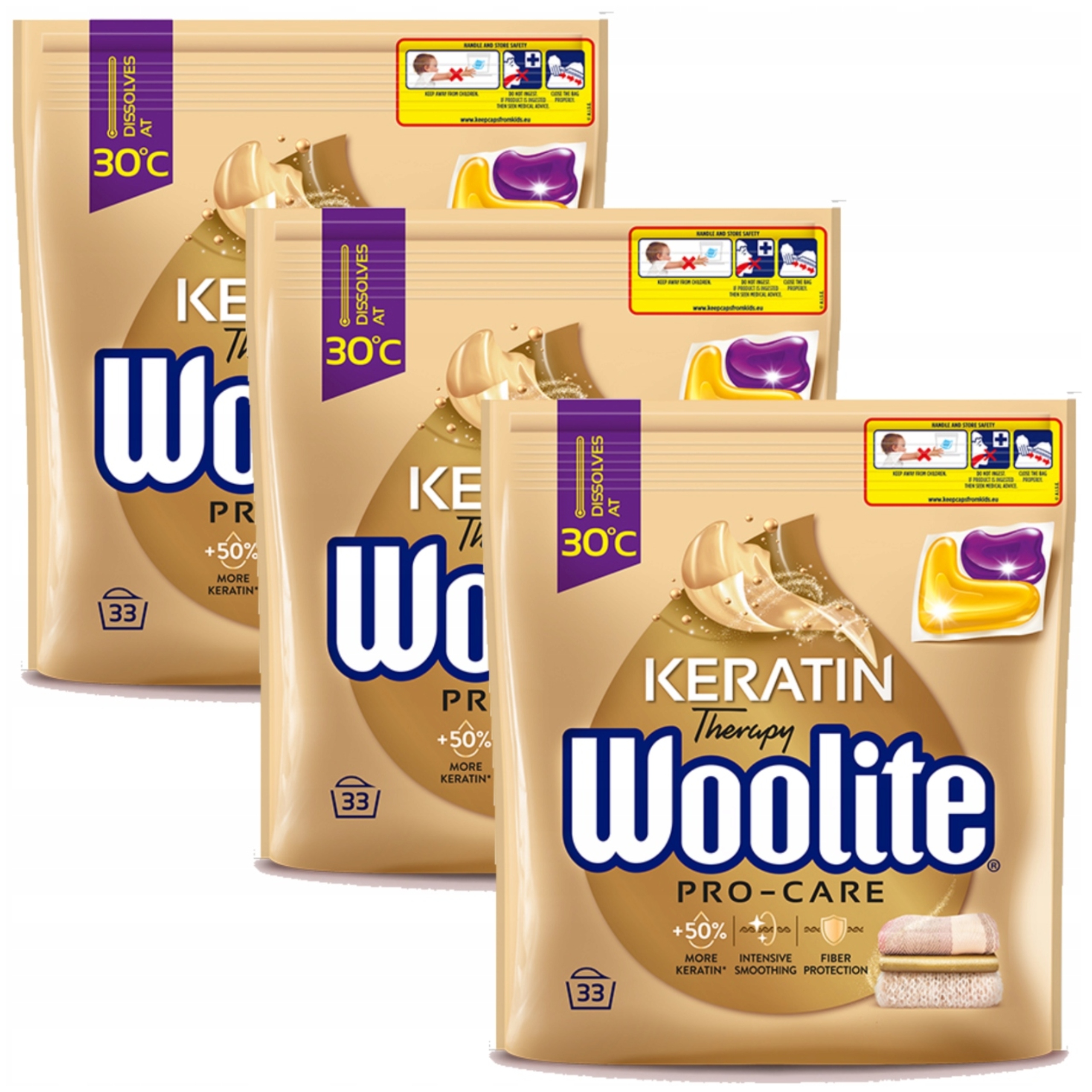 Levně Woolite Sada Kapsle Na Praní Bílé A Barvy Pro-care 3X33= 99 Kusů