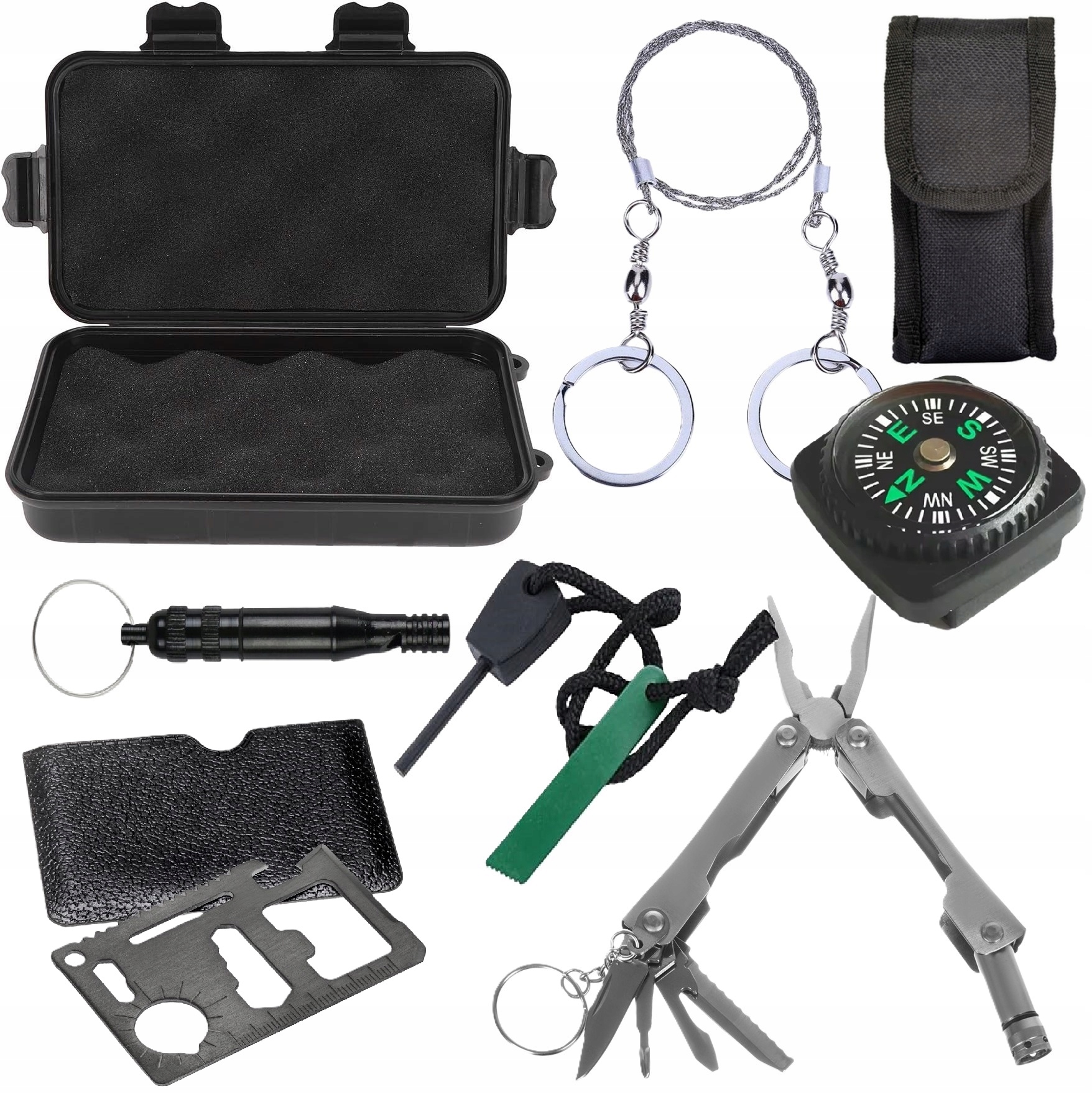 Nezbytná Sada Pro Přežití, Kufr, Multitool, Kompas, Pila