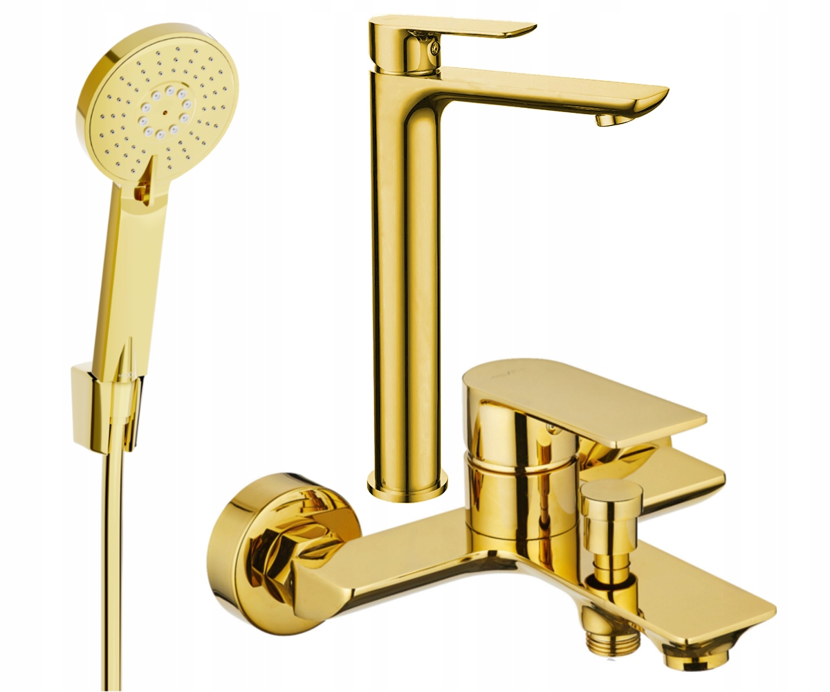 Mexen Alfa R40 Lux Vaňová súprava Zlatá, Mosadz, Nástenná 290mm
