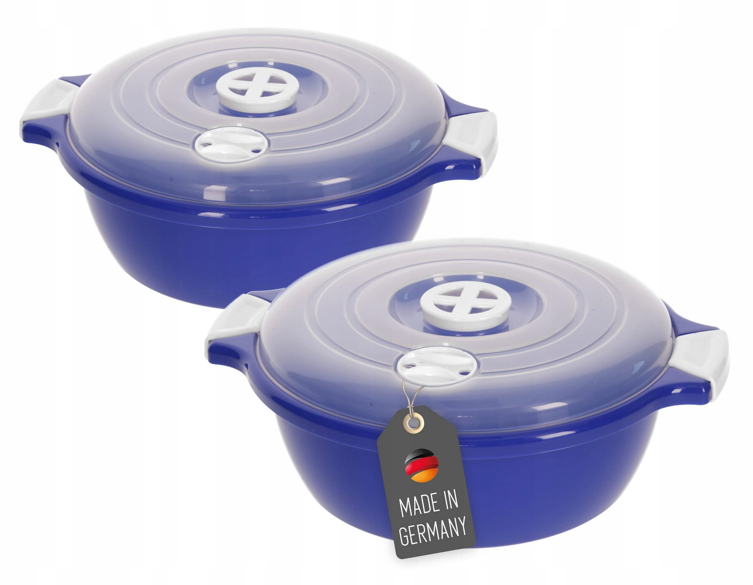 Misky do mikrovlnné trouby Lantelme 2 kusy s víkem 1 8 l modré