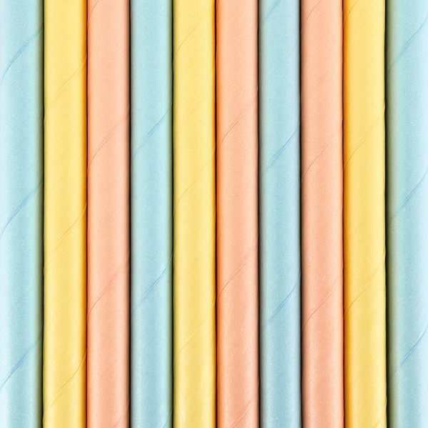 Słomki papierowe rurki do picia napoi tęczowe mix