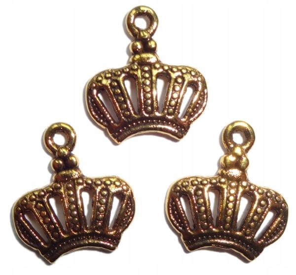 s14 Zawieszki Charms Złote Korony 6szt Korona