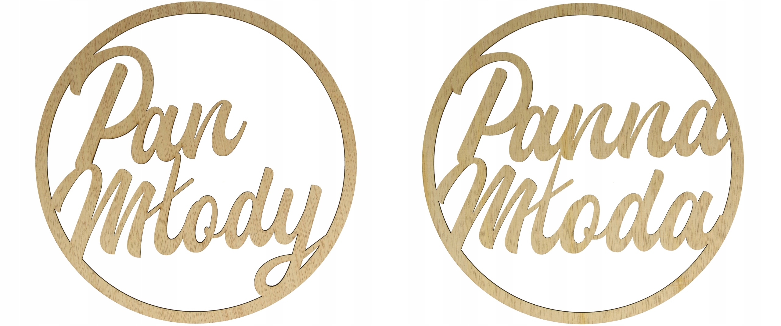 KOŁA OBRĘCZE NAPIS MŁODY MŁODA ŚLUB WESELE 50 CM 2 szt Płeć uniseks