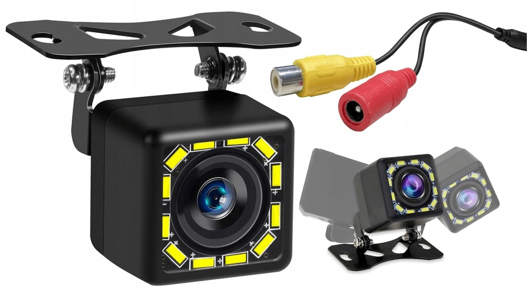 Kamera Cofania Hd Przewodowa 12 Led Night Vision Kąt 170° IP68 12V/24V