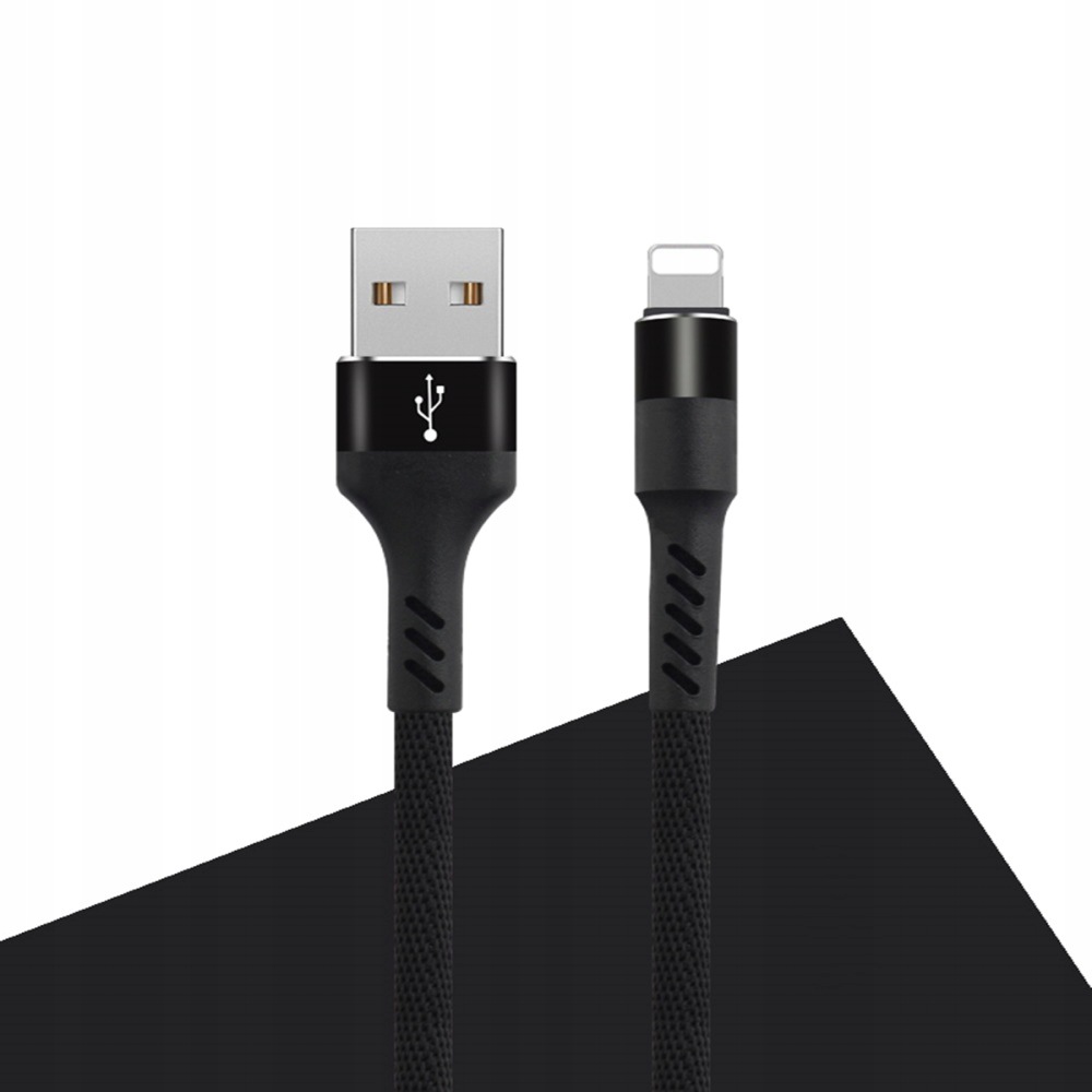 Kábel MXUC-01 Usb Lightning 1,0 M 2A Fekete Nylon Minőség