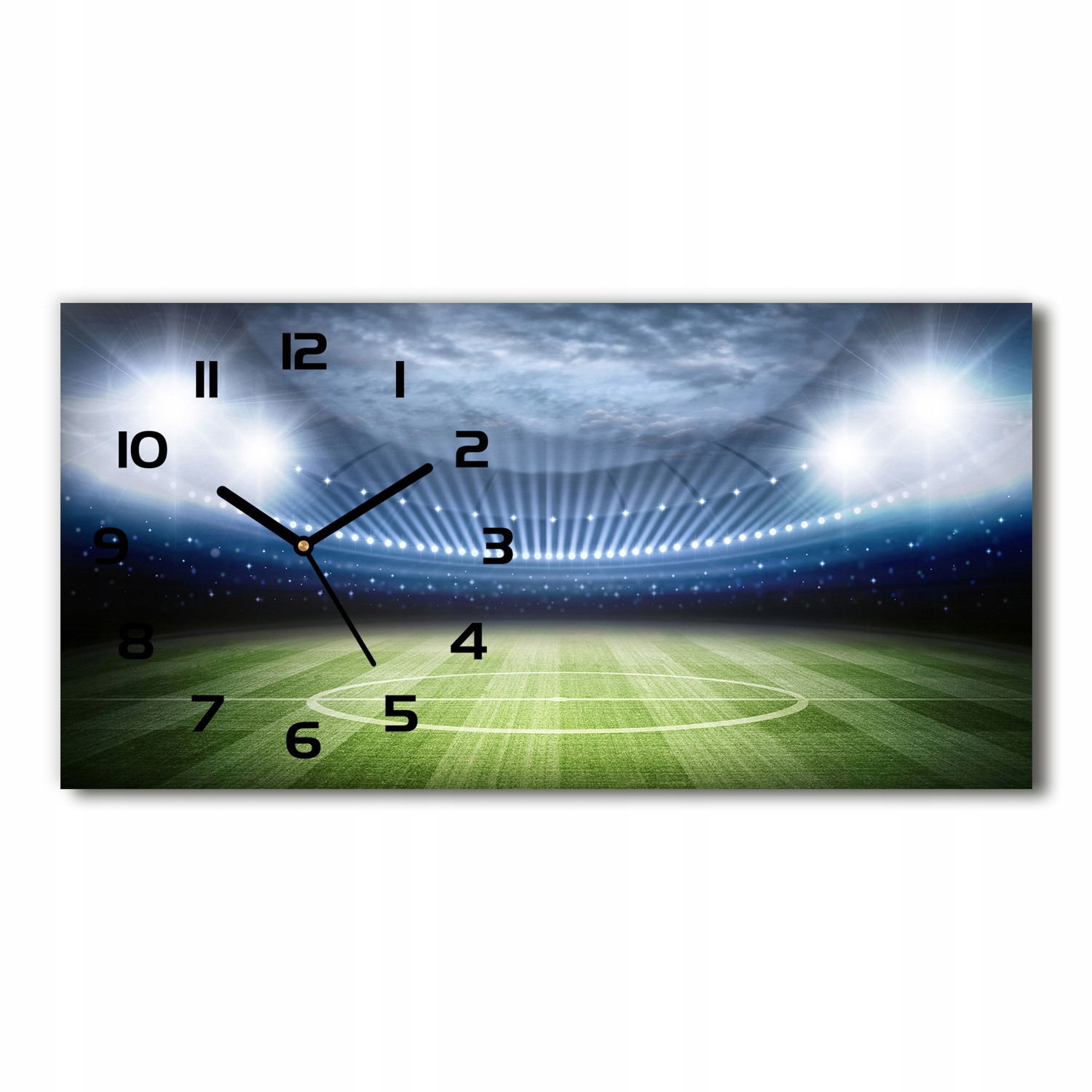 

Nowoczesny zegar ścienny, szklany Stadion 60x30 cm