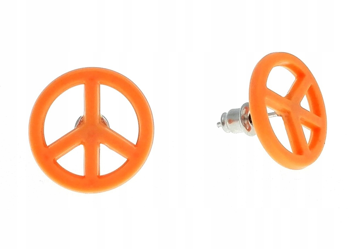 

Kolczyki kółka koła peace pomarańczowe