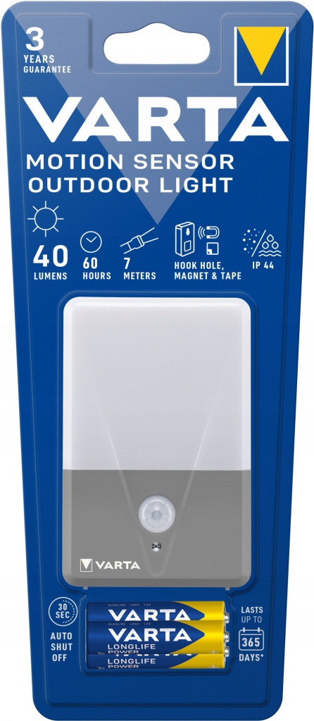 LAMPA MOTION SENSOR OUTDOOR LIGHT VARTA Informacje dodatkowe czujnik ruchu