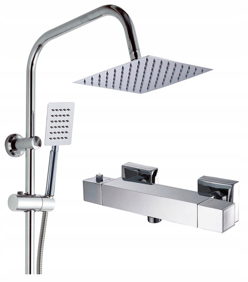

Zestaw Square Prysznic Deszczownica +bateria Termo