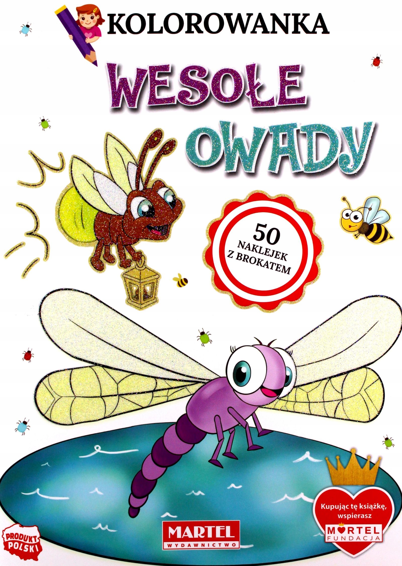 Kolorowanka Wesołe Owady Z Naklejkami Z Brokatem