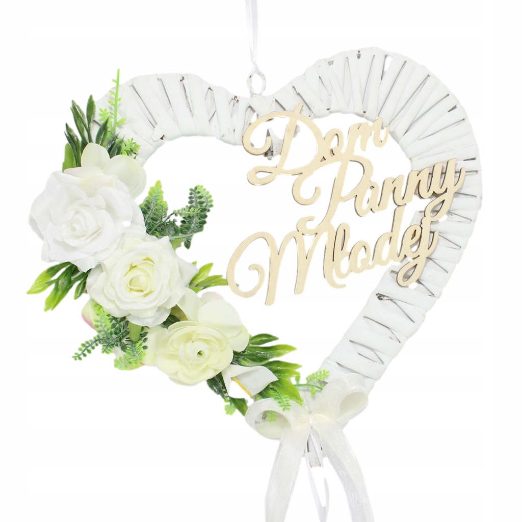 Serce na drzwi Dom Panny Młodej dekoracja ślubna