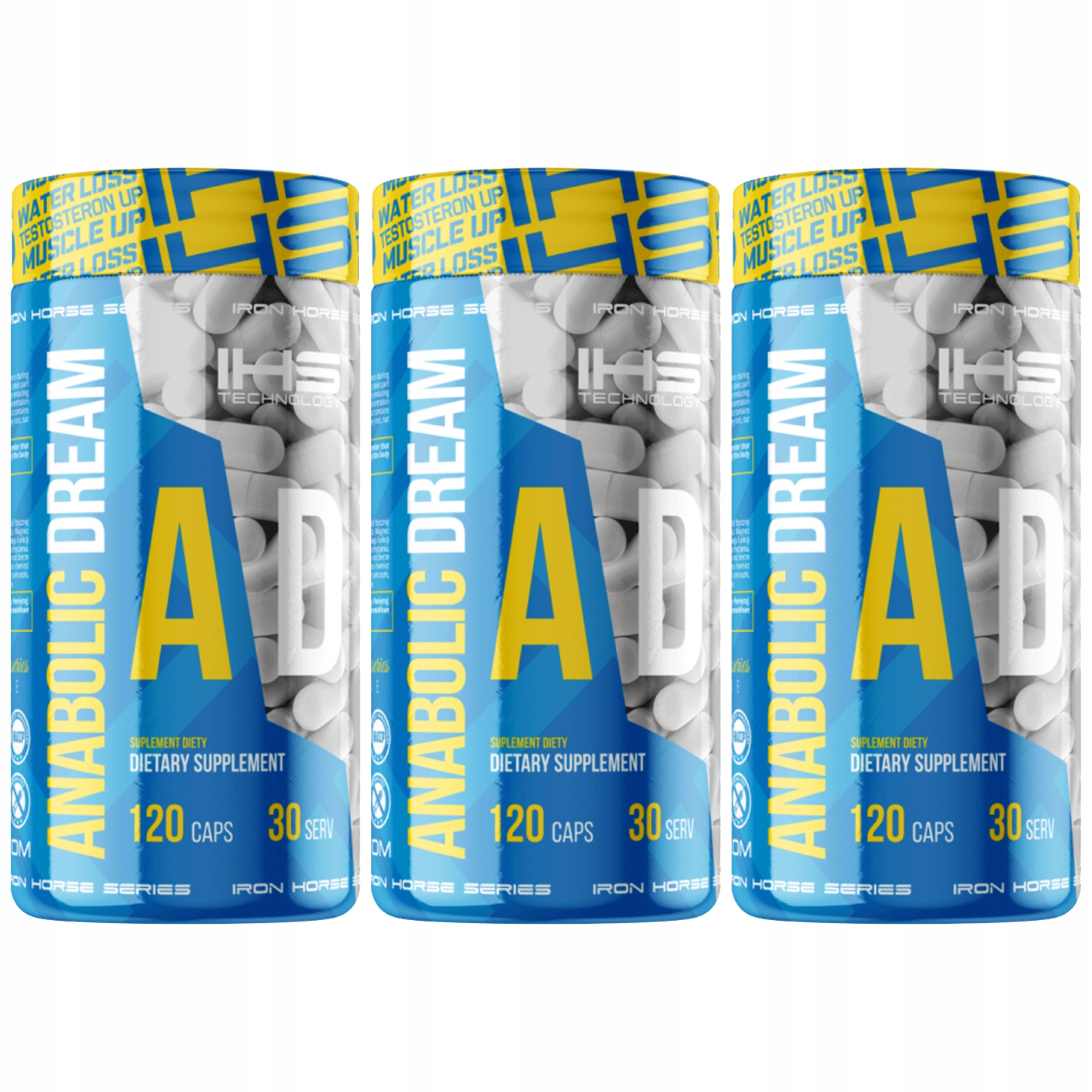 3x Anabolic Dream 120 kapslí Kreatin Testosteron Svalová hmota Síla