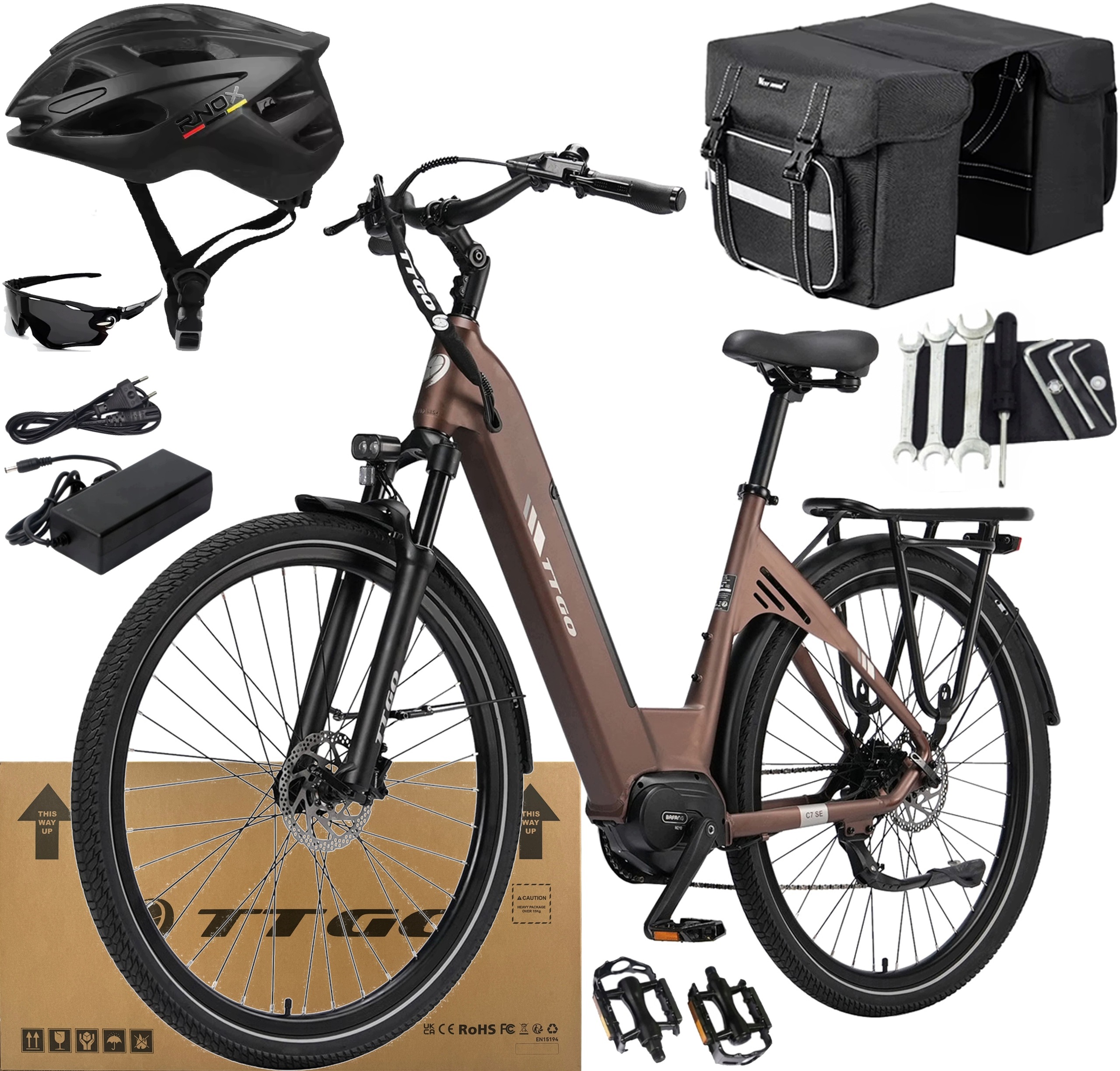 Ttgo C7 Se Elektrokolo Městské 250W 25KM/H 36V 18Ah 140KM +2 Dárky