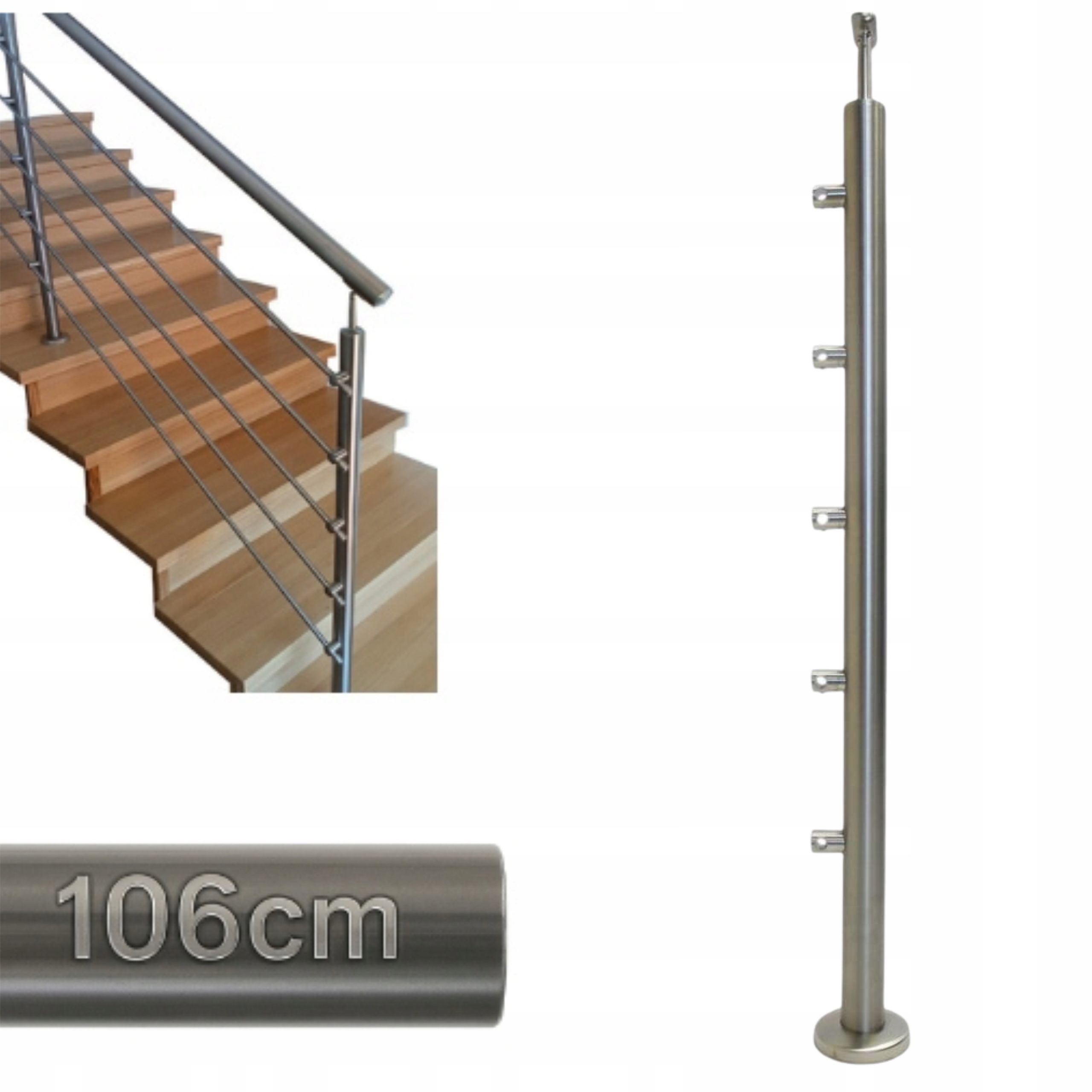 Spojovací stĺpik 106 cm pre zábradlie s 5 osovými úchytkami Zábradlie Bariéra