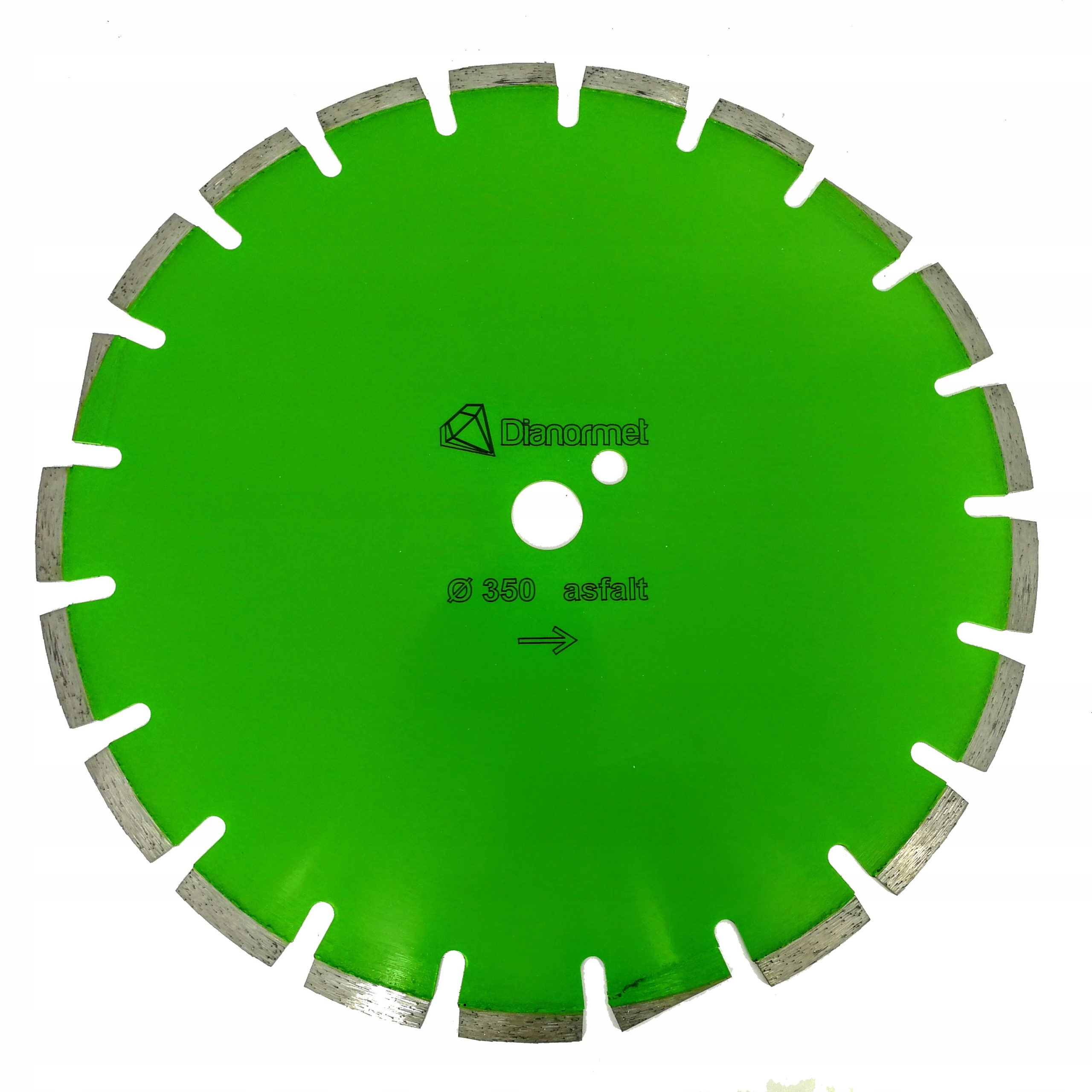 Diamantový kotouč pro řezání aSFALTU 350 mm x 25,4 mm Premium šikmý zelený