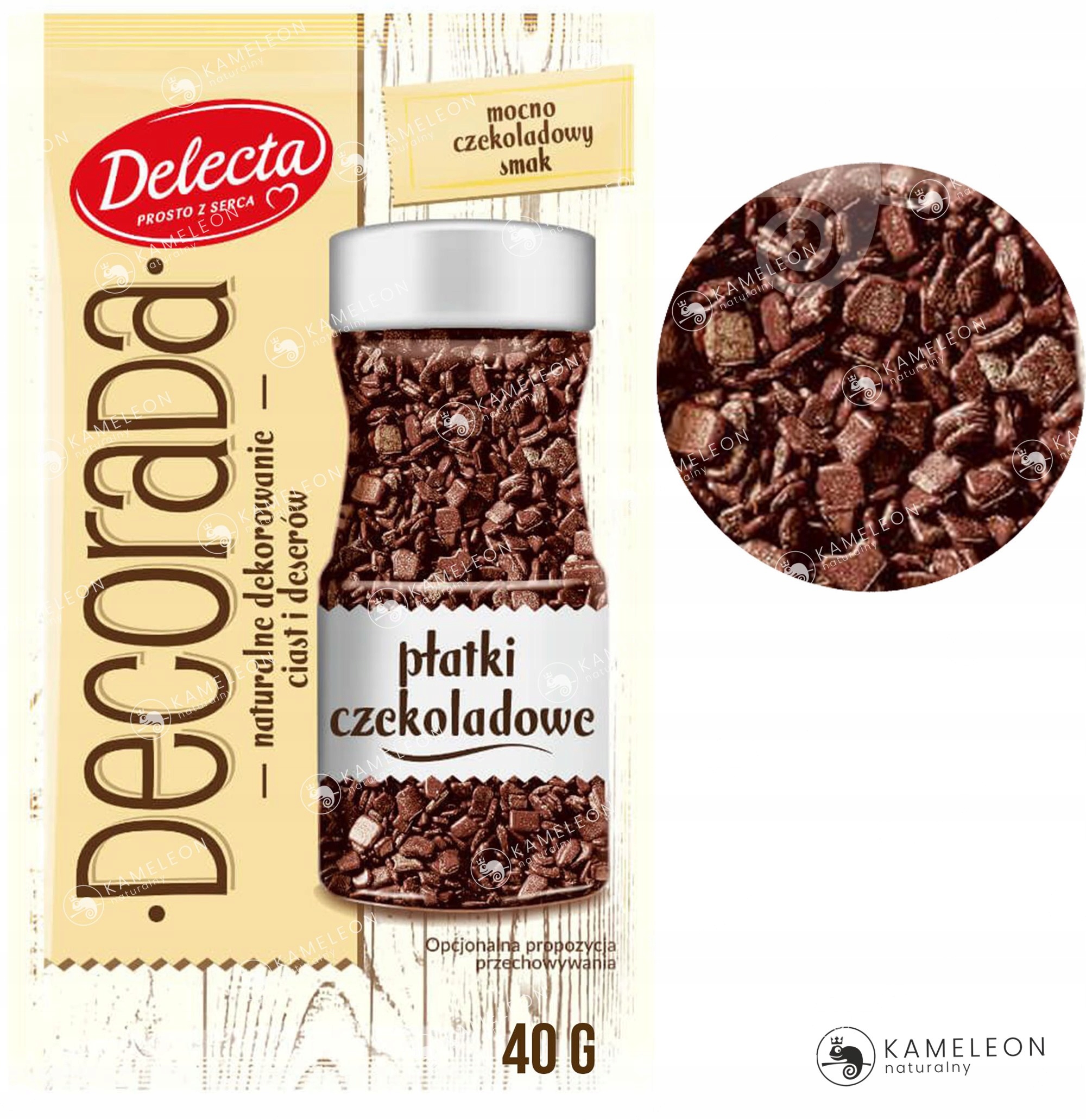 Delecta Decorada POSYPKA PŁATKI CZEKOLADOWE 40g Kod producenta 5900983219800