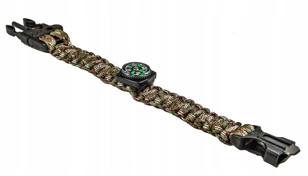 Bransoletka Survival 5w1 Kompas Krzesiwo Linka Nóż