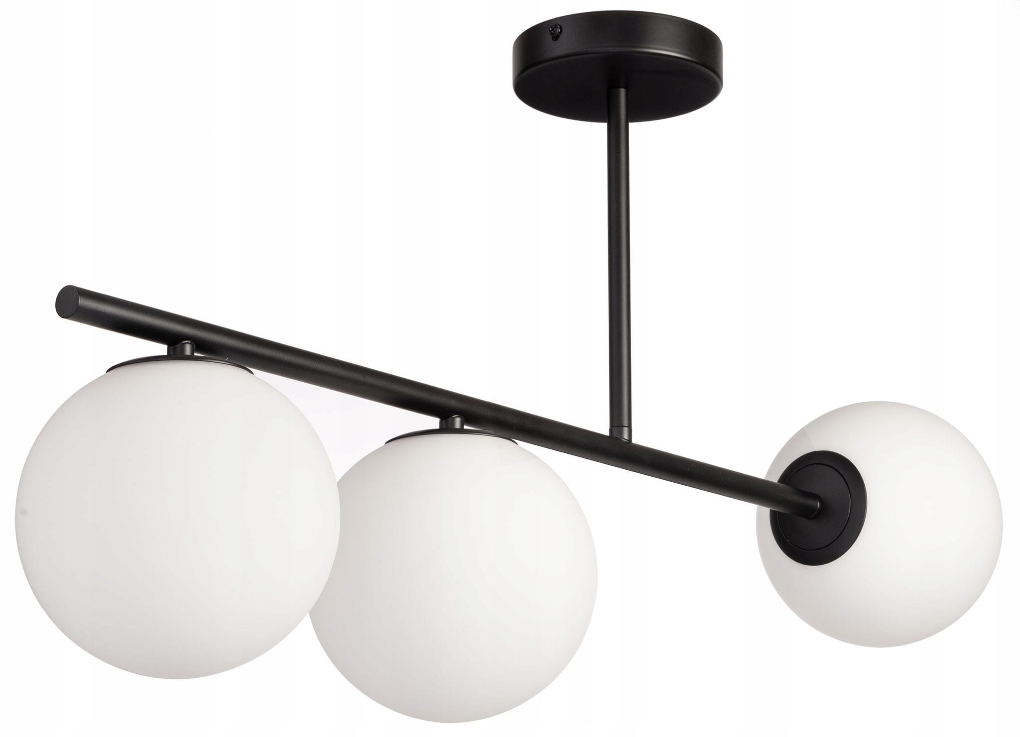 Lampa sufitowa Milano potrójna mleczne kule symetryczne