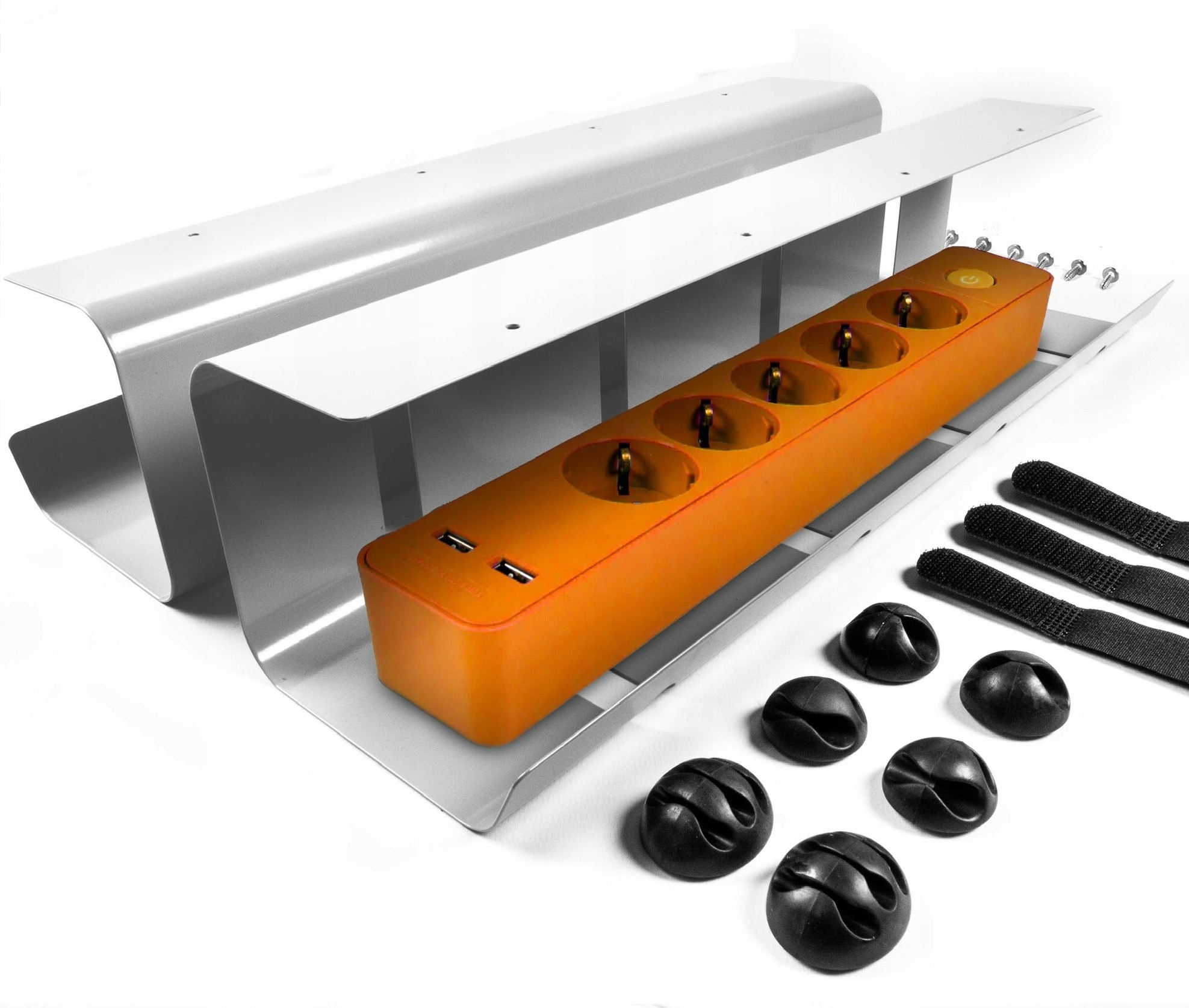 Kabelová maska Stilemo Kabelový kanál k psacímu stolu Držák kabelů Sada 2