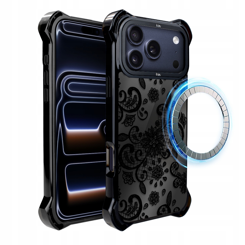 Pouzdro pro iPhone 17 Pro Ibizu DropGuard Ultra s MagSafe, krajková černá