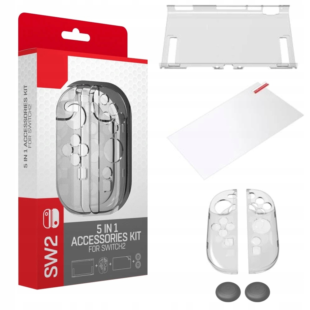 IRIS Zestaw ochronny 5 in 1 pancerz do doku + szkło + nakładki do Switch 2