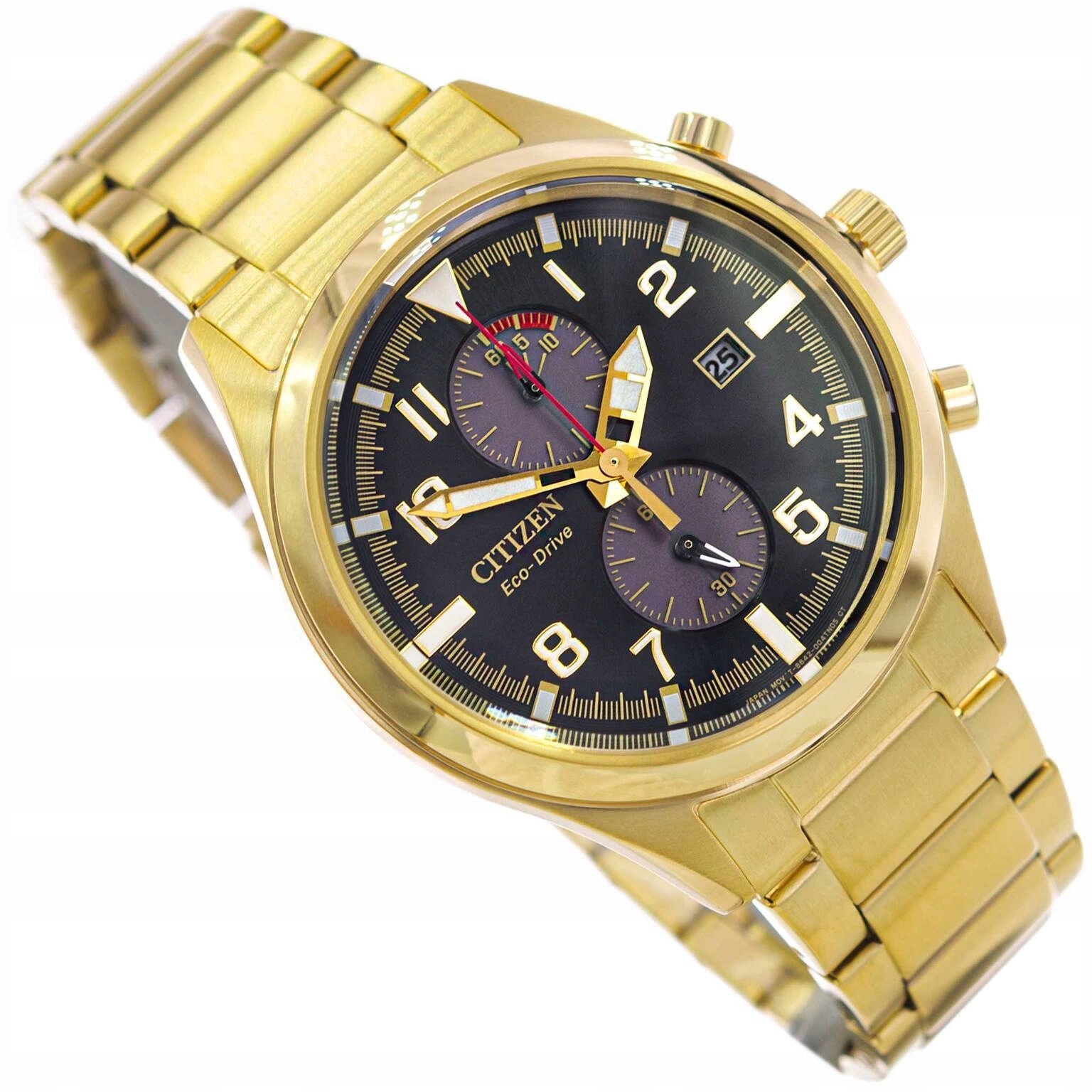 Pánské Hodinky Citizen CA7022-87E Chronograph Eco-drive Zlaté Na Náramku