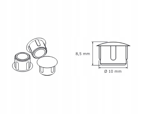 Zaślepki montażowe do otworu fi10mm, do okien PVC i ALU, antracyt 100 szt. Marka bez marki