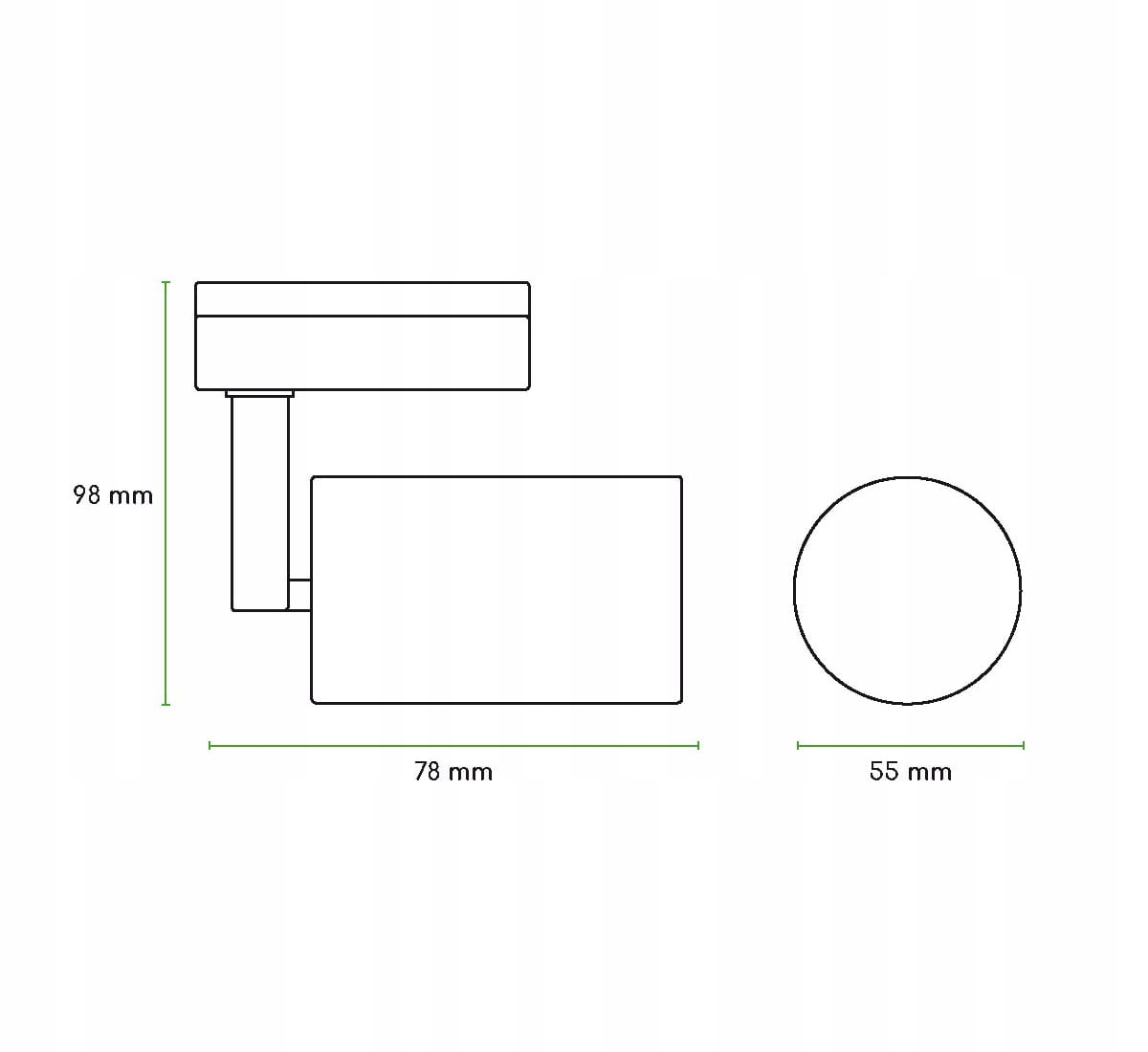 Lampa Szynowa Biała LED na Szynoprzewód 1 Fazowy Długość 0.078 m