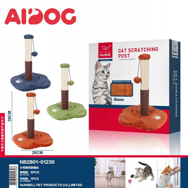 Levně Velká podložka na škrábání pro kočky s otisky prstů