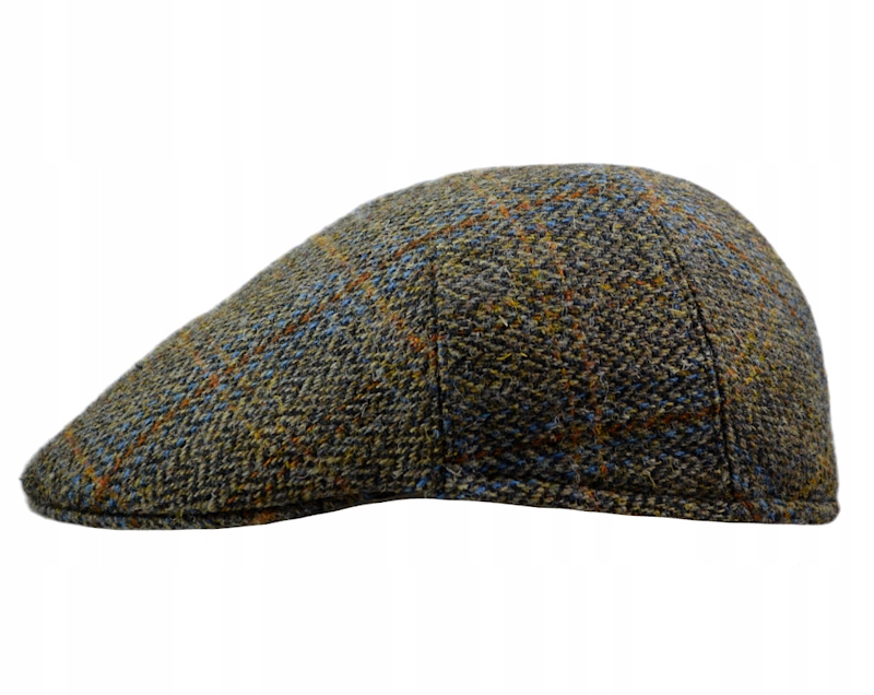 Vlněná čepice Harris Tweed Rocky Jerry III Witleather hnědo-modrá
