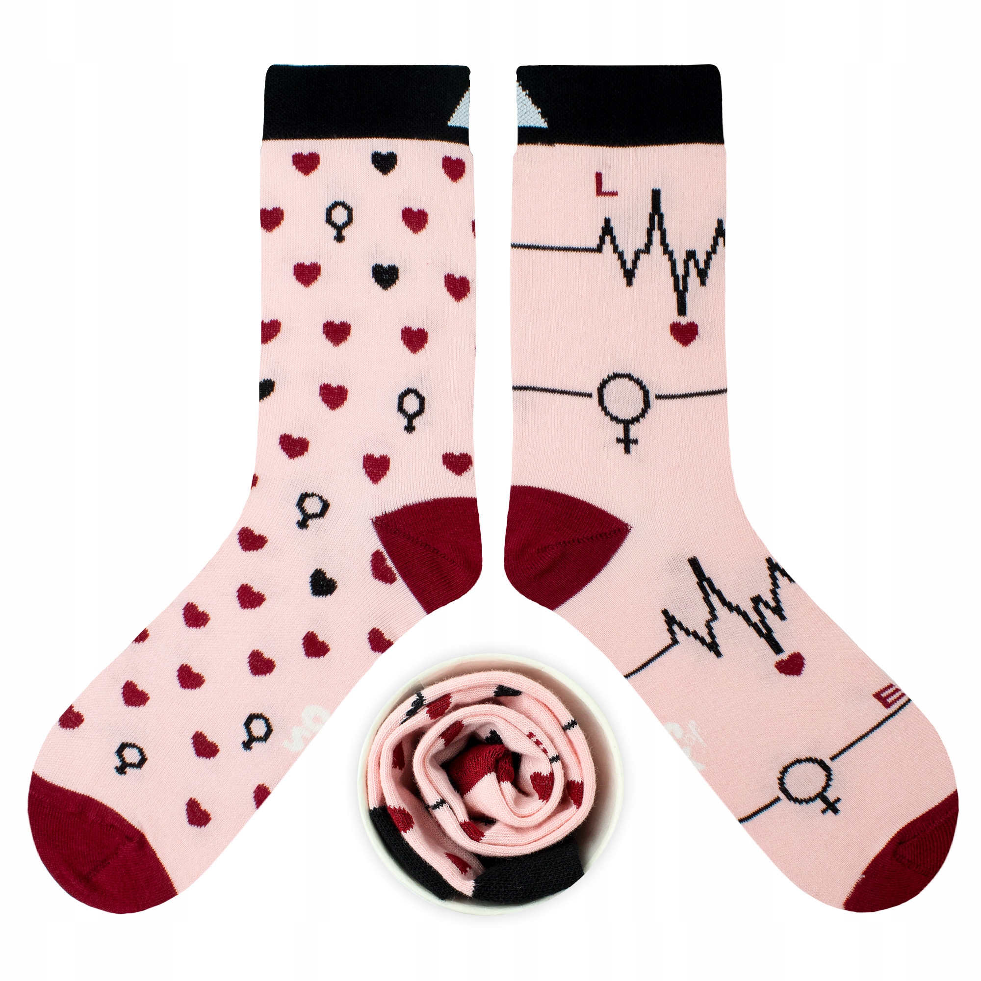

Cupofsox Różowe Skarpety W Serca 45-48