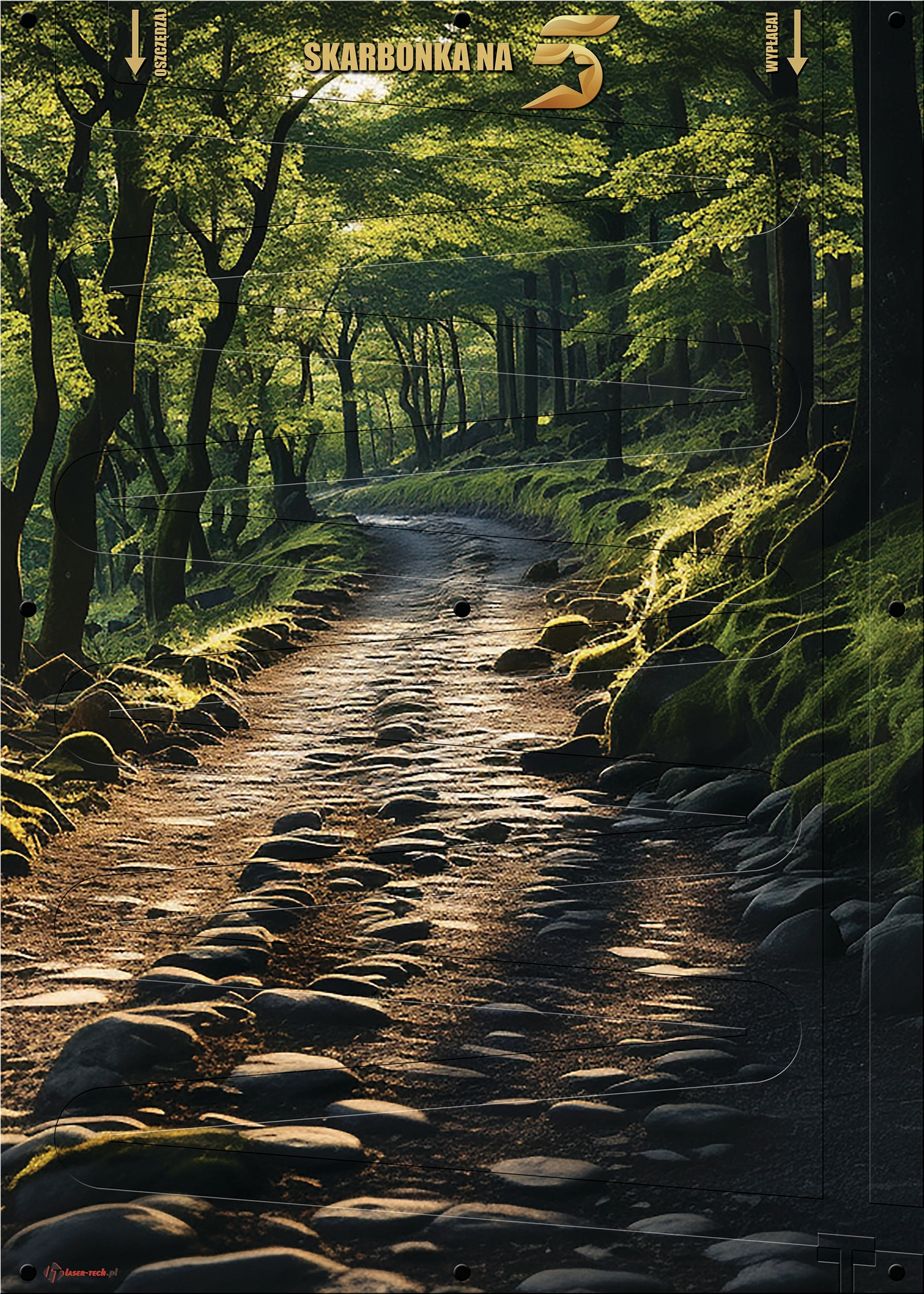 Pokladna Na Peníze 5 Pln XXL nástěnná 50x70 cm Lesní Obraz Dekorace