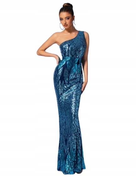 Shein Lesklé Šaty Na Jedno Rameno M 1KB