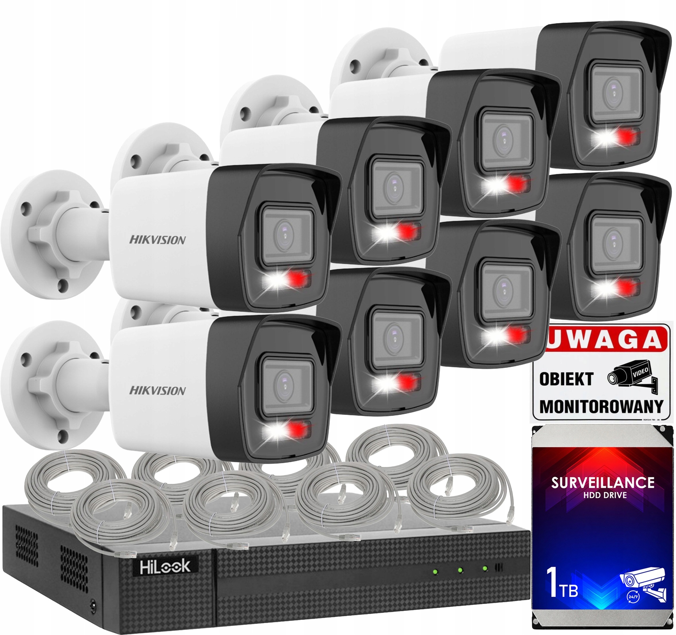 Sada monitorování Ip 8 kamer 4MPx PoE Hikvision