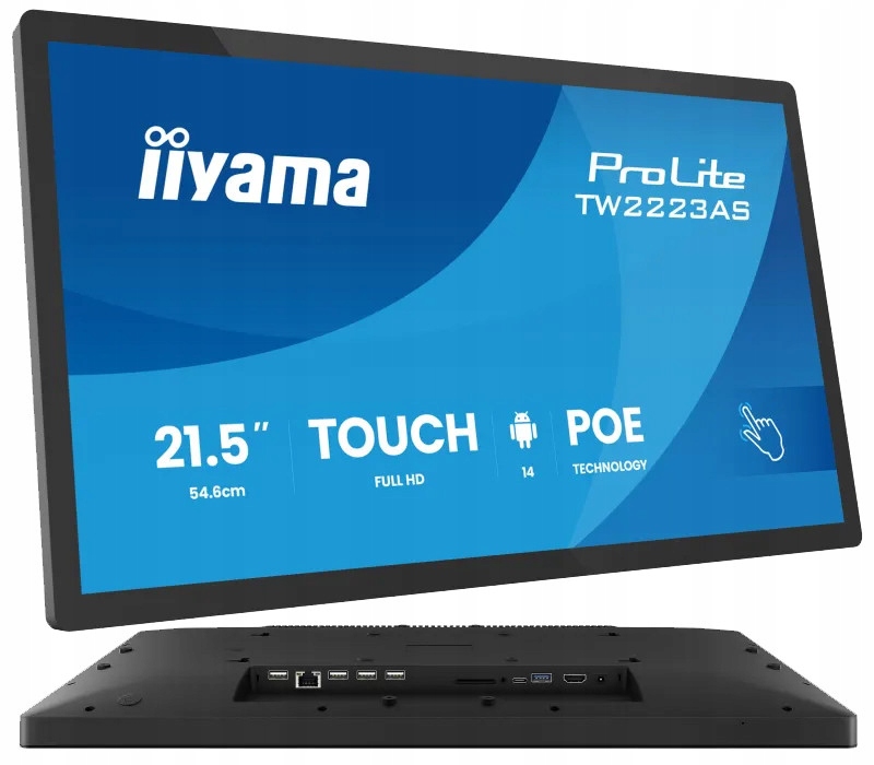 Monitor interaktywny iiyama TW2223AS-B3P 22 dotyk In-cell Pcap, Android 14,