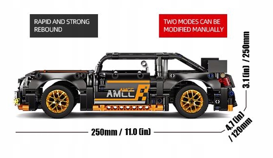 Klocki technic auto jak ford mustang pull back EAN (GTIN) 6938242958169