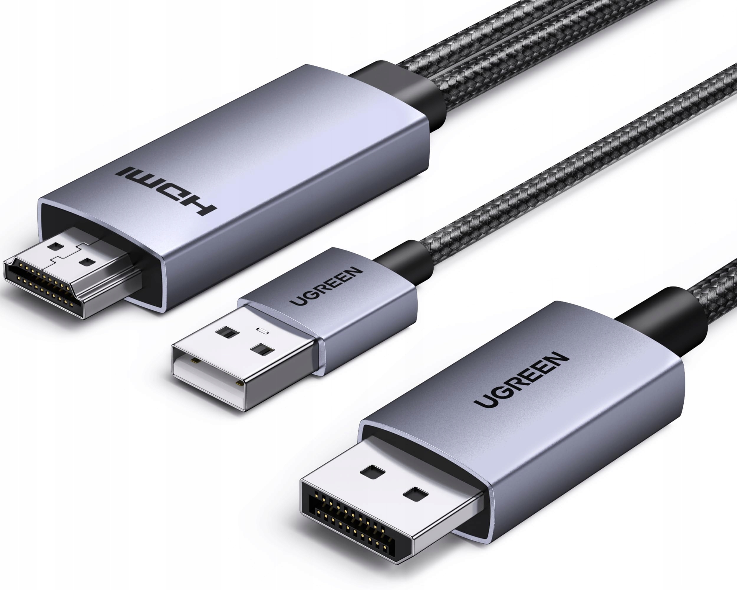 Kabel Hdmi na DisplayPort Ugreen 4K 60Hz 1080p 240Hz aktivní Hdr