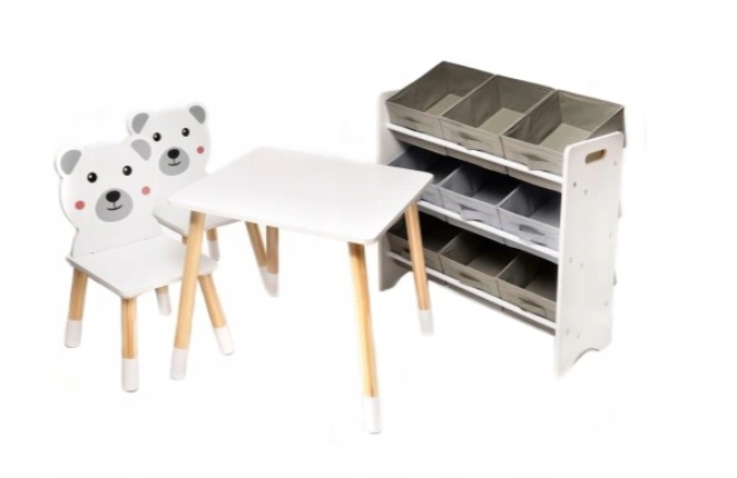 WYSOKIEJ JAKOŚCI ZESTAW STÓŁ + 2 KRZESŁA MEBLE DZIECIĘCE MISIE DLA DZIECI Marka bez marki