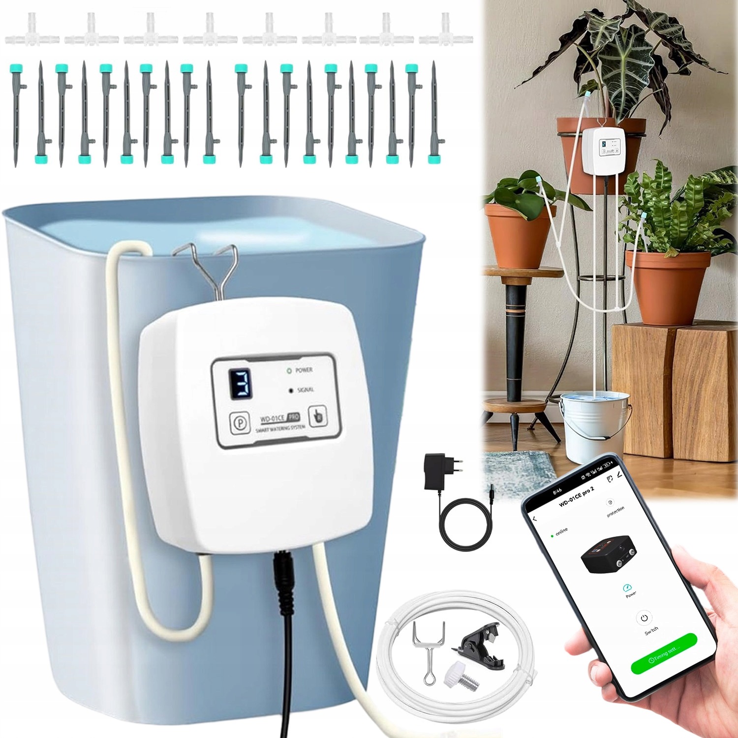 Systém Automatického Inteligentního Zavlažování Rostlin Sada Wifi/app Timer