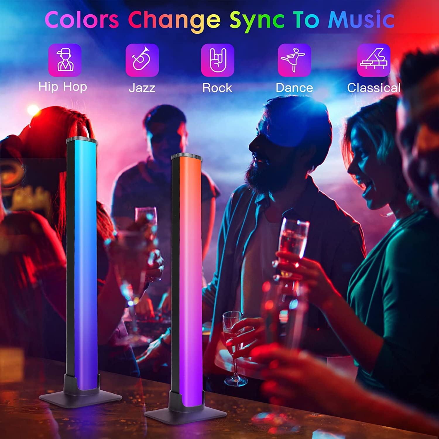 Lampa LED inteligentna lampa RGB 2 sztuki + pilot Kolekcja Modern