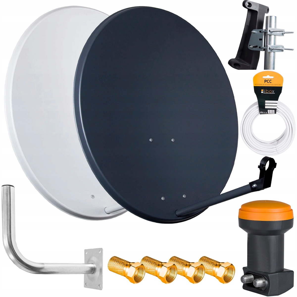 

Antena czasza Satelitarna 80 Zestaw Twin Hd 4K