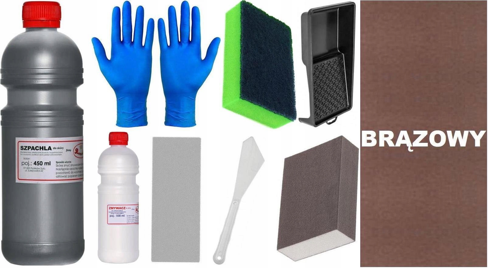 Renoskór Hnědá Tekutá Kůže Sada pro Opravu Kůže Špachtle a výplň