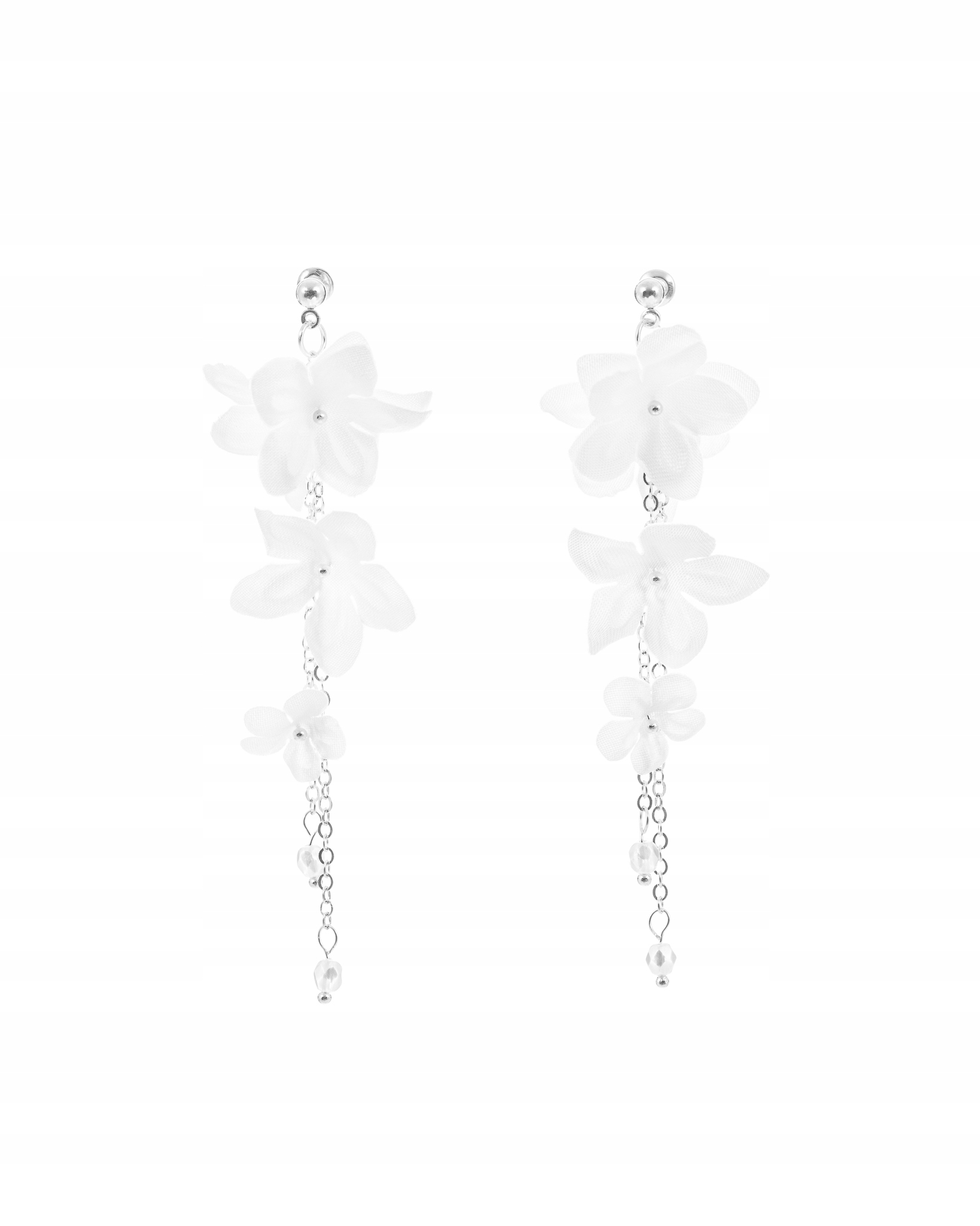 Kolczyki ślubne kwiaty AURORA kolor srebrny