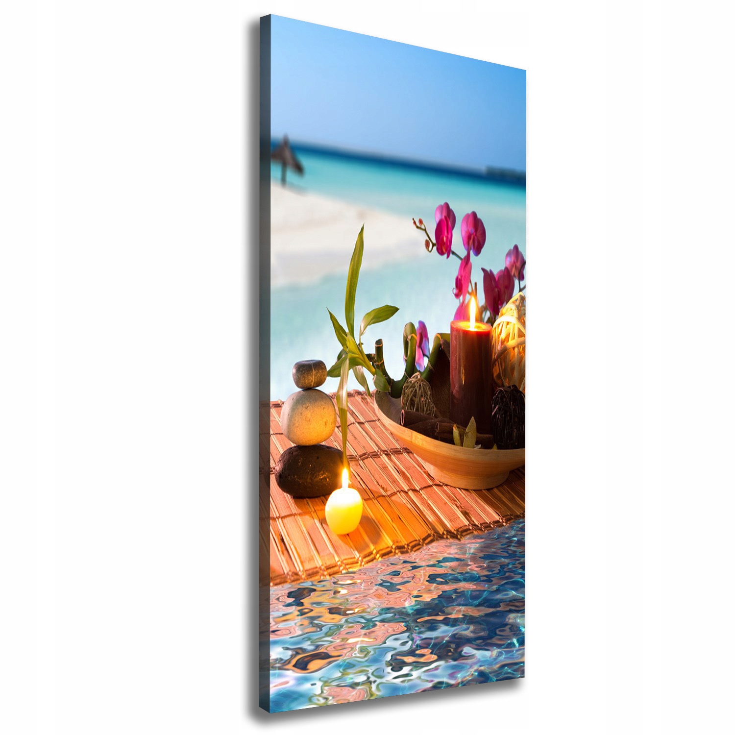 

Foto obraz na płótnie Orchidea i bambus 50x125 cm