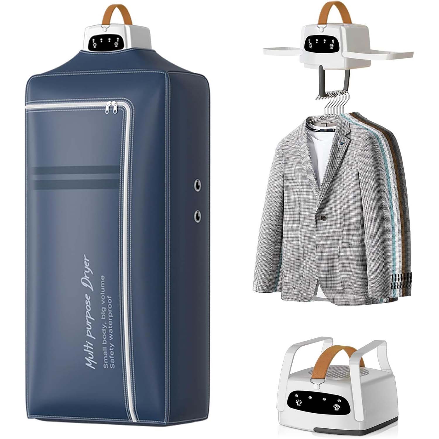 Levně Přenosný Skládací Sušák Na Prádlo Mini Cestovní Sušák S Časovačem 600W