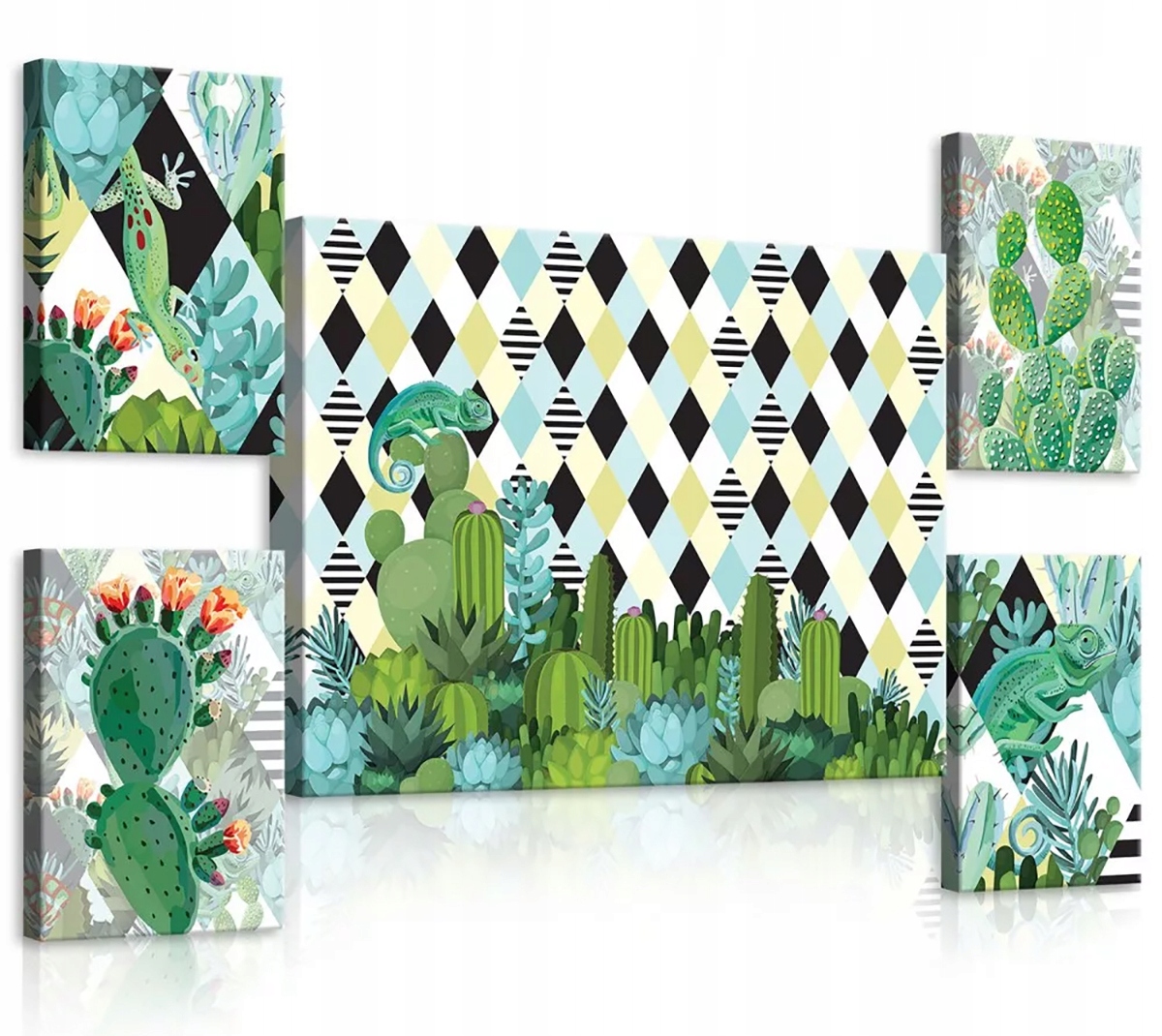 Obraz Na Plátně Canvas Kaktusy Chameleon 5 El.