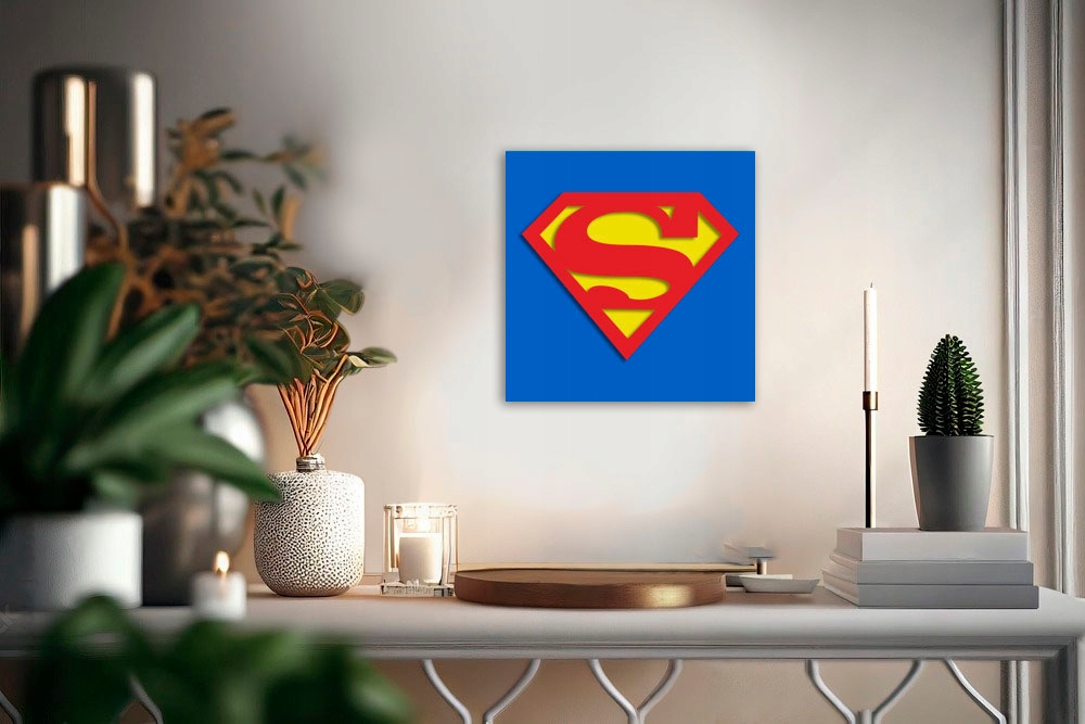 Superman Marvel dřevěný obraz, dekorace