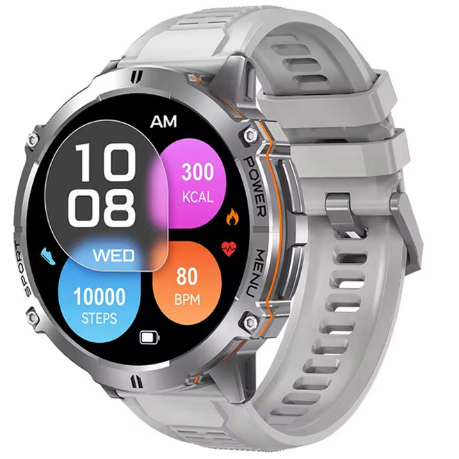 Chytré Hodinky pánský Rubicon RNCF40 stříbrný/šedý silicone